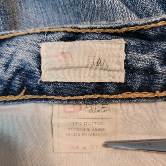 BKE Star Jeans 34 T Flare Low Rise Y2K Medium Light Wash Boho Western - Picture 4 of 11